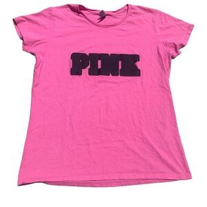 💜 Gildan PINK DIY Victoria's Secret Pink Logo T-Shirt - Hot Pink - Size XL